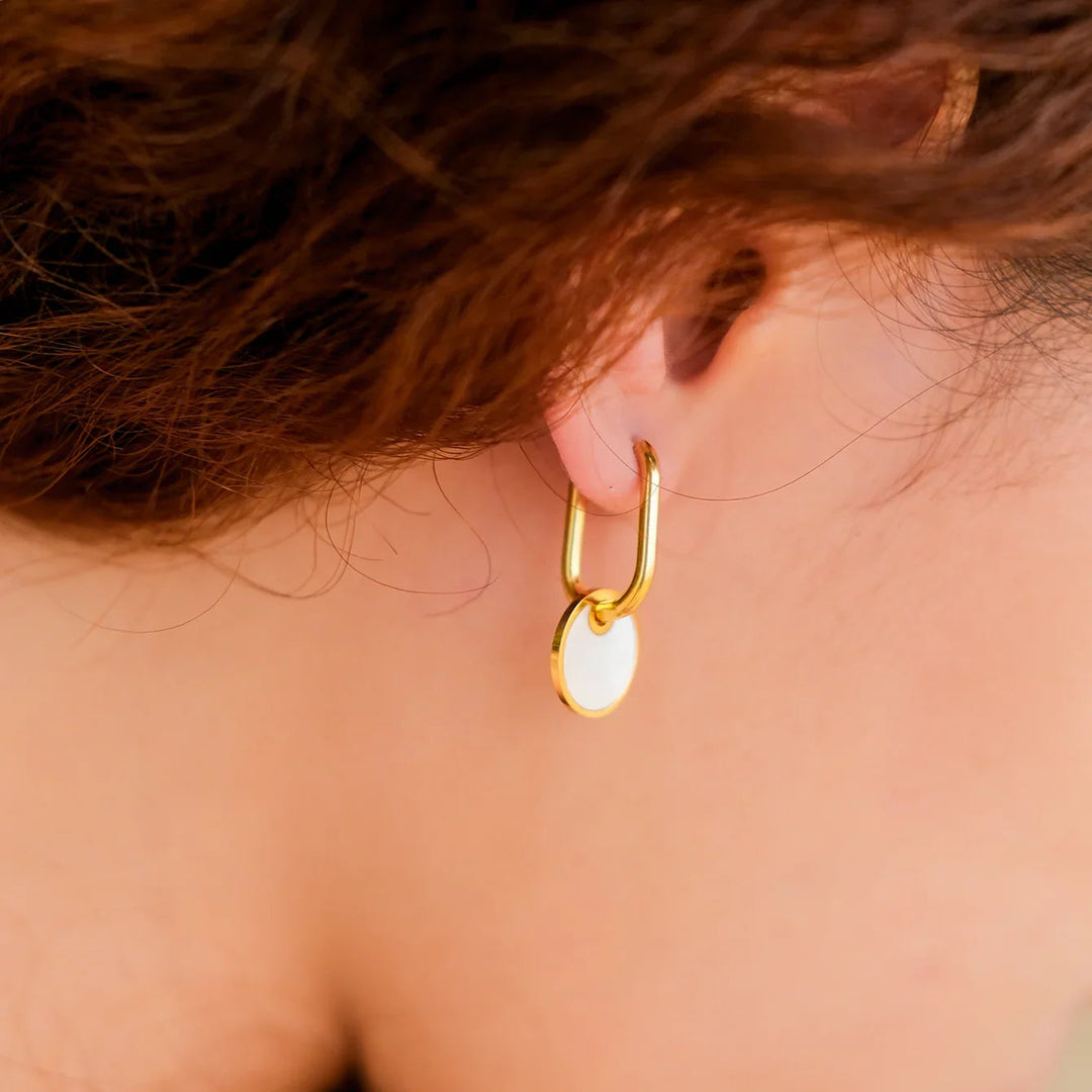 Gold-Plated Shell Drop Earrings for Women