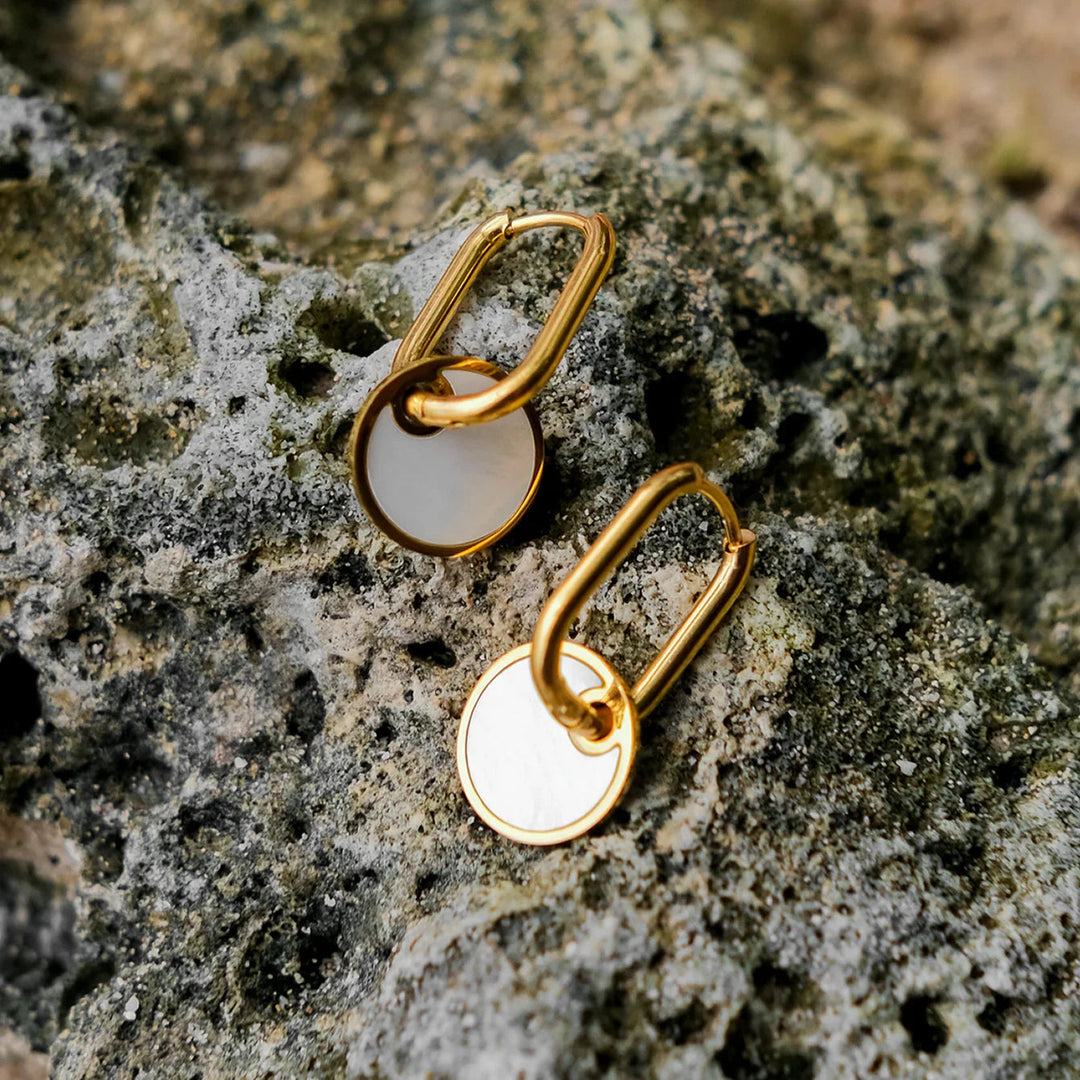Gold-Plated Shell Drop Earrings for Women