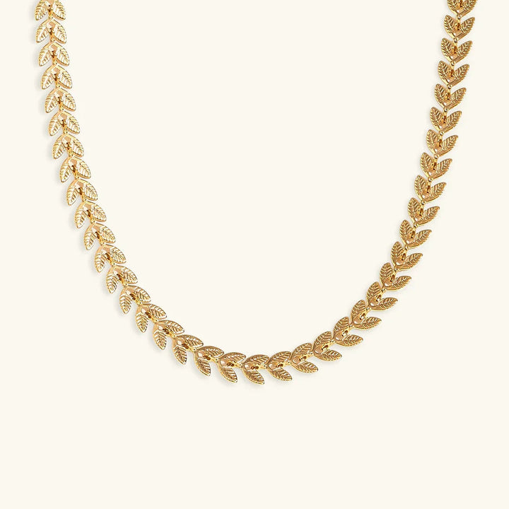 Gold-Plated Laurel Chain Necklace for Women