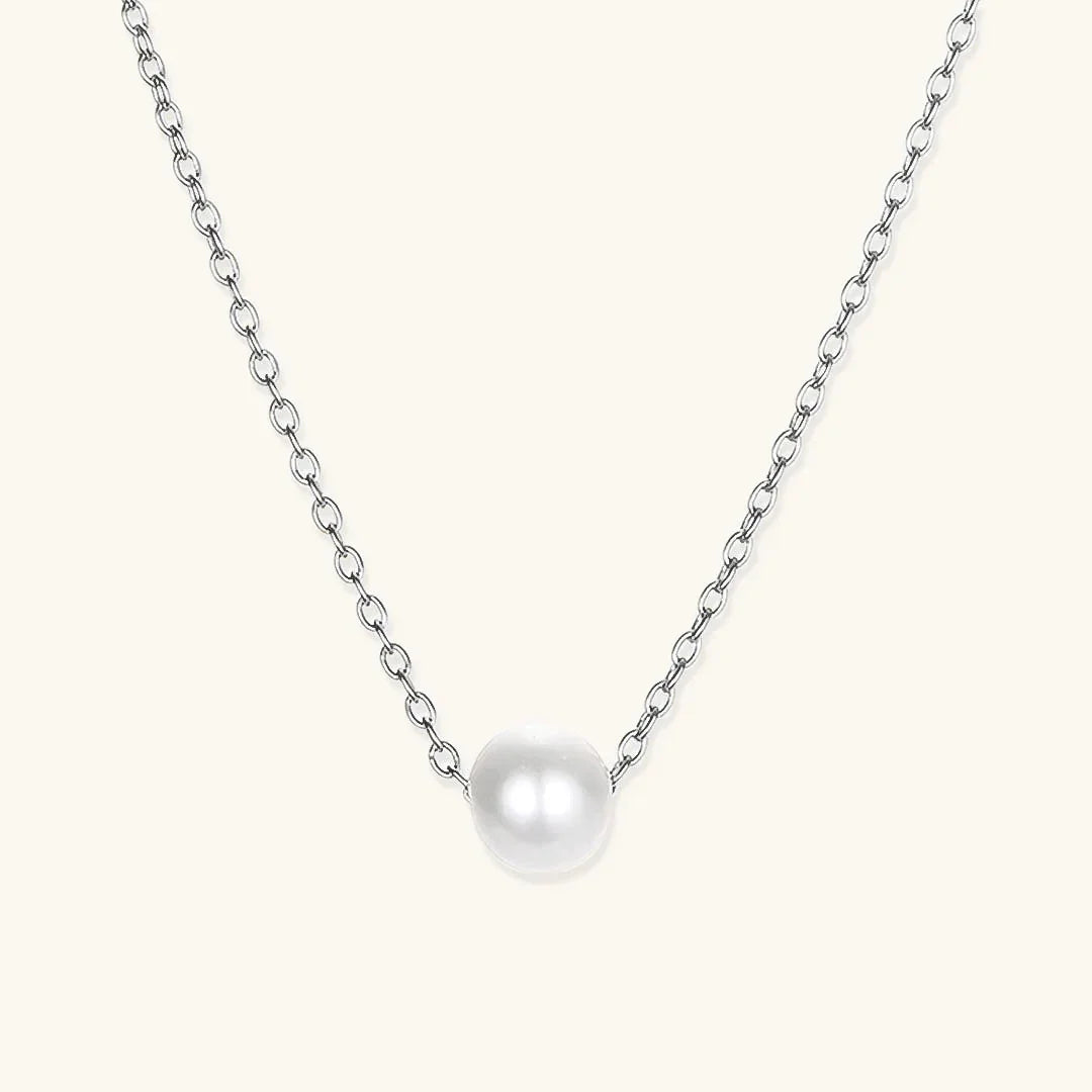 Gold-Plated Faux Pearl Pendant Necklace with Stainless Steel for Women