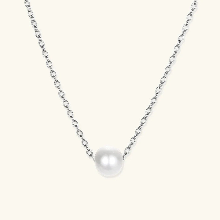 Gold-Plated Faux Pearl Pendant Necklace with Stainless Steel for Women