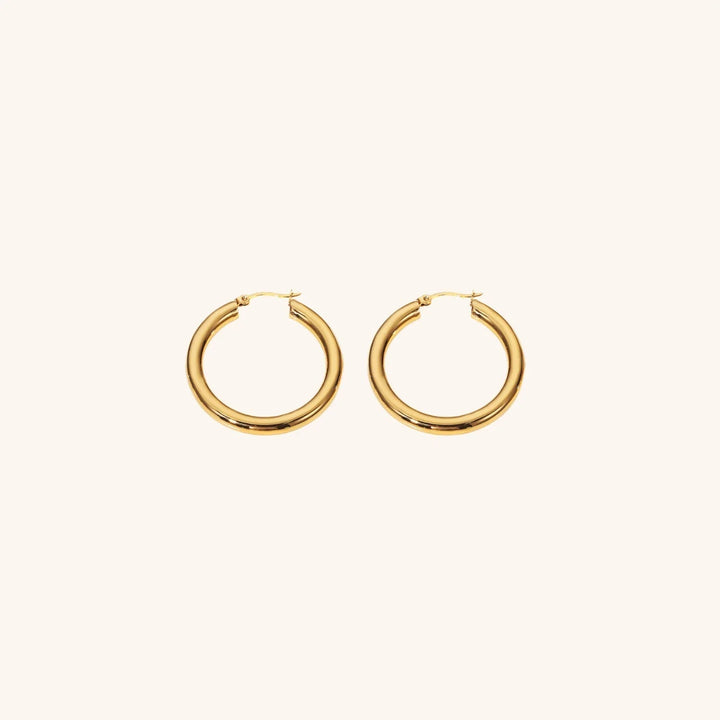 Gold-Plated Wide Hoop Earrings