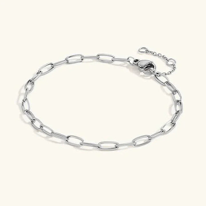 Gold-Plated Paperclip Chain Bracelet for Women