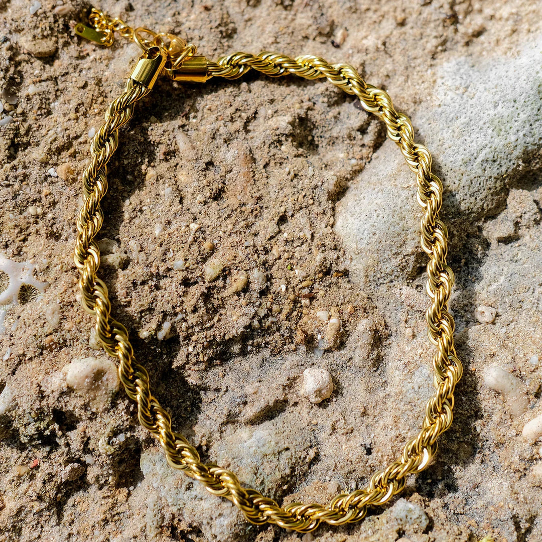 Gold-Plated Braided Chain Necklace for Women