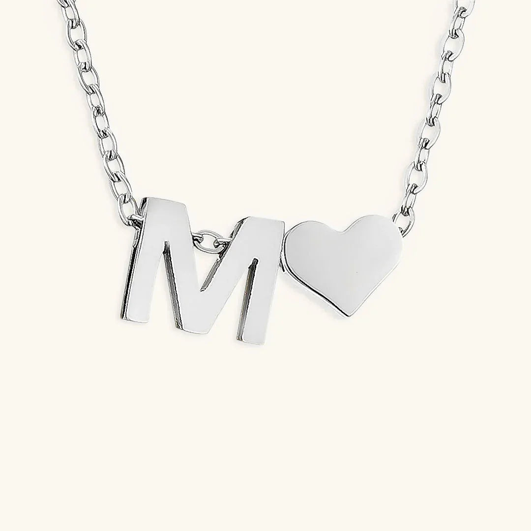 Gold-Plated Initial Heart Pendant Necklace