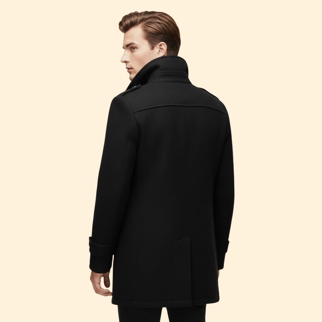 Men’s Coat with Layered Closure