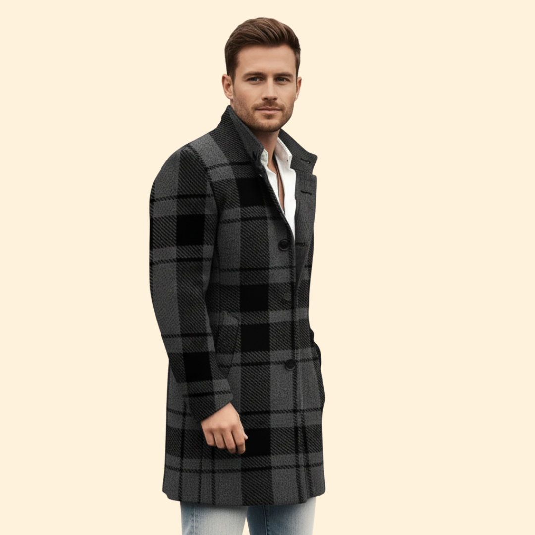 Men’s Coat with Notched Collar