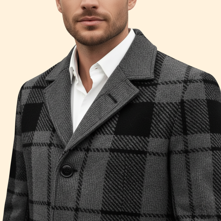 Men’s Coat with Notched Collar