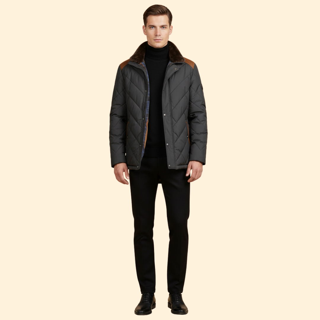 Men’s Coat with Standing Collar