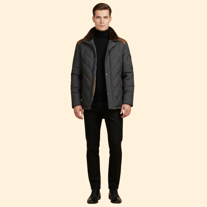 Men’s Coat with Standing Collar