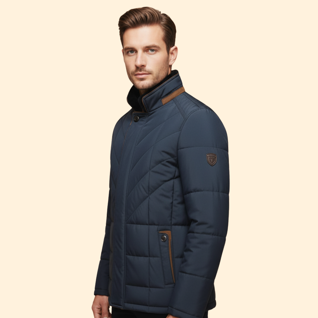 Men’s Coat with Standing Collar