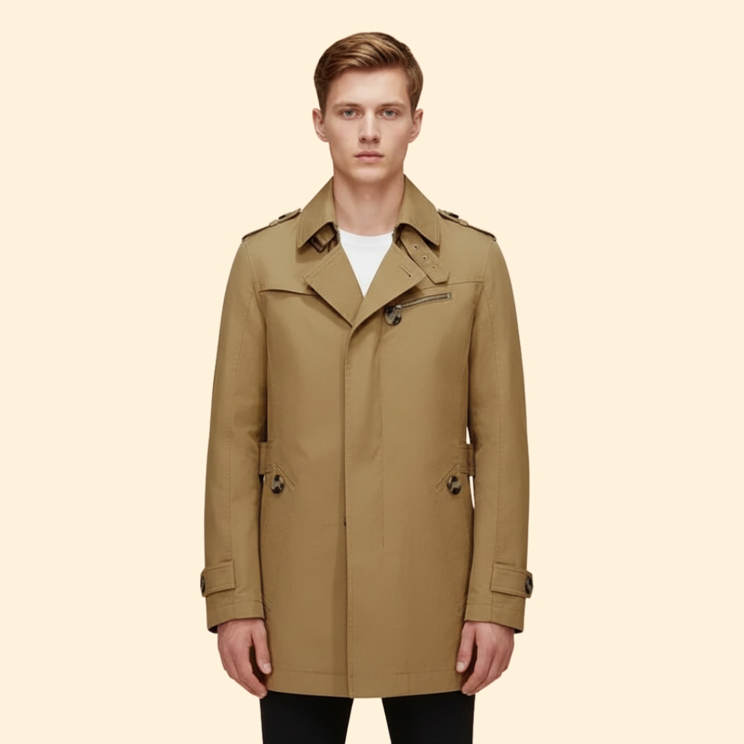 Men’s Windbreaker with Lapel Collar