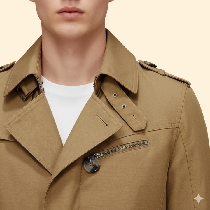 Men’s Windbreaker with Lapel Collar