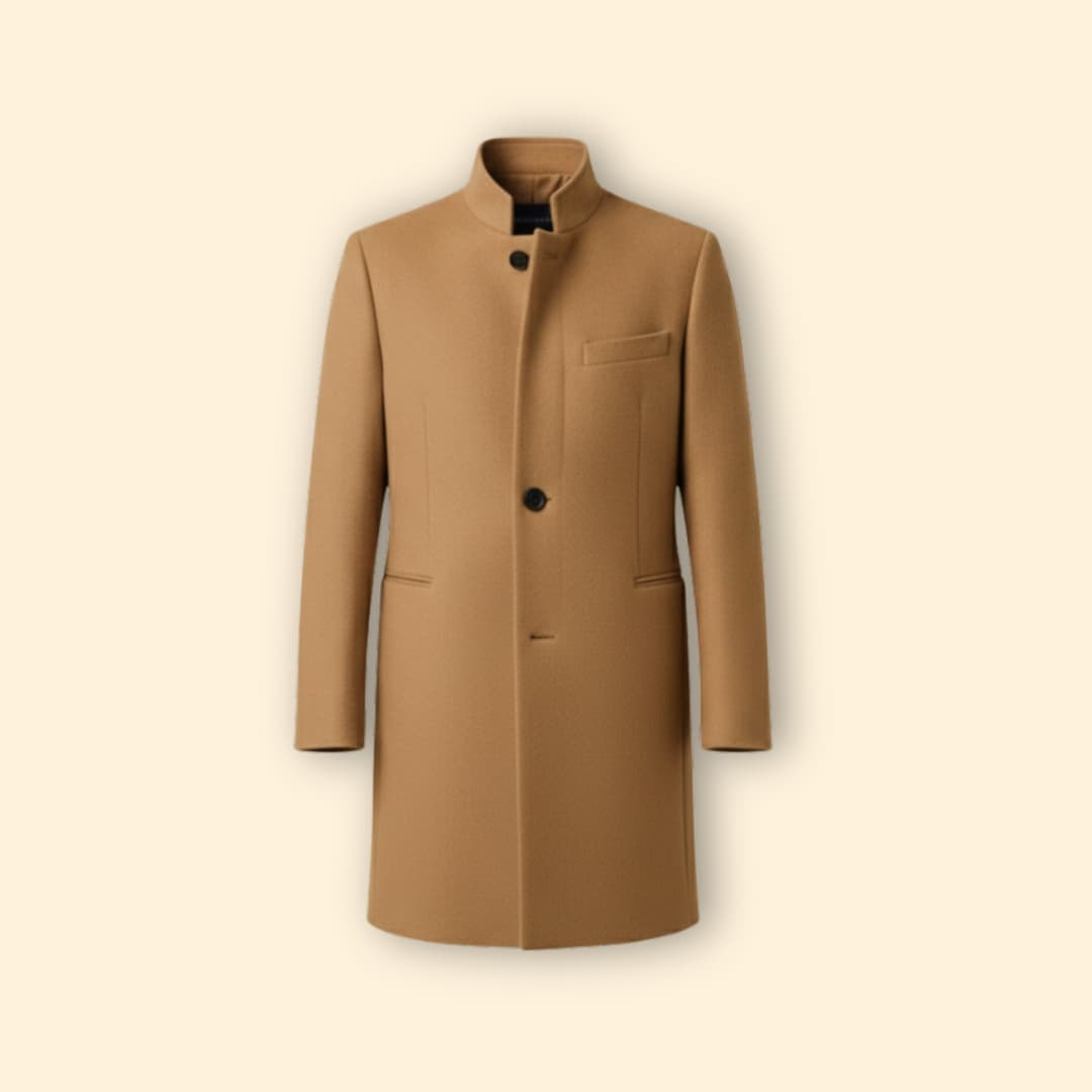 Minimalist Stand Collar Coat
