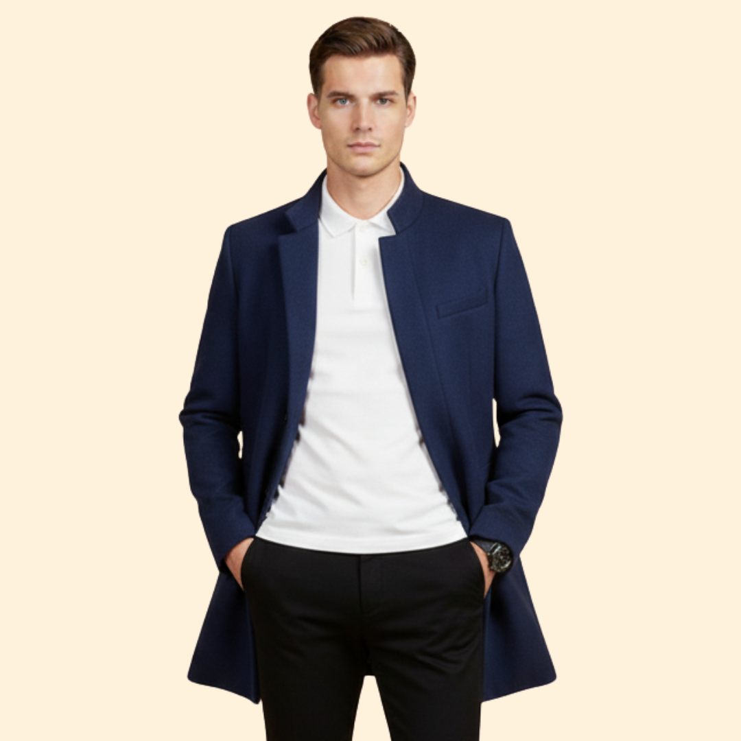 Minimalist Stand Collar Coat