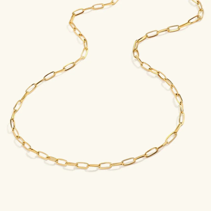 Gold-Plated Paperclip Chain Necklace for Women