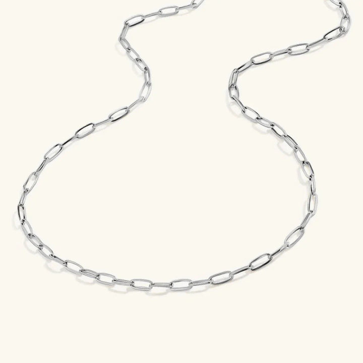 Gold-Plated Paperclip Chain Necklace for Women