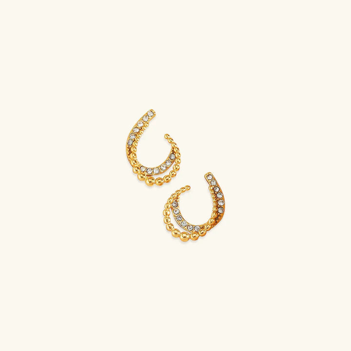 Gold-Plated Cubic Zirconia Huggie Earrings for Women