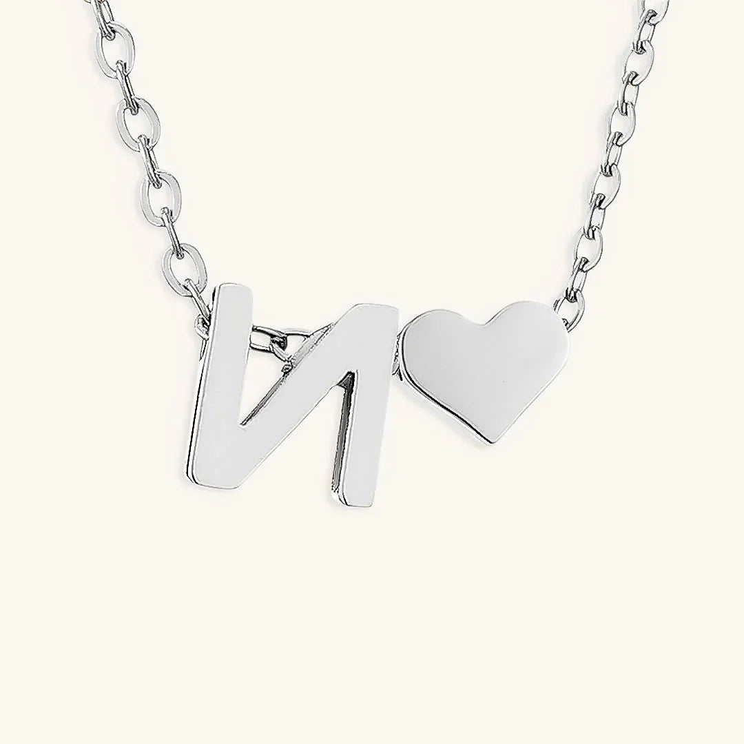 Gold-Plated Initial Heart Pendant Necklace