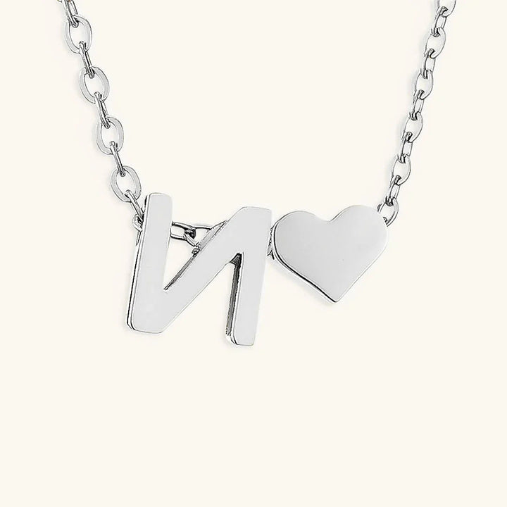 Gold-Plated Initial Heart Pendant Necklace