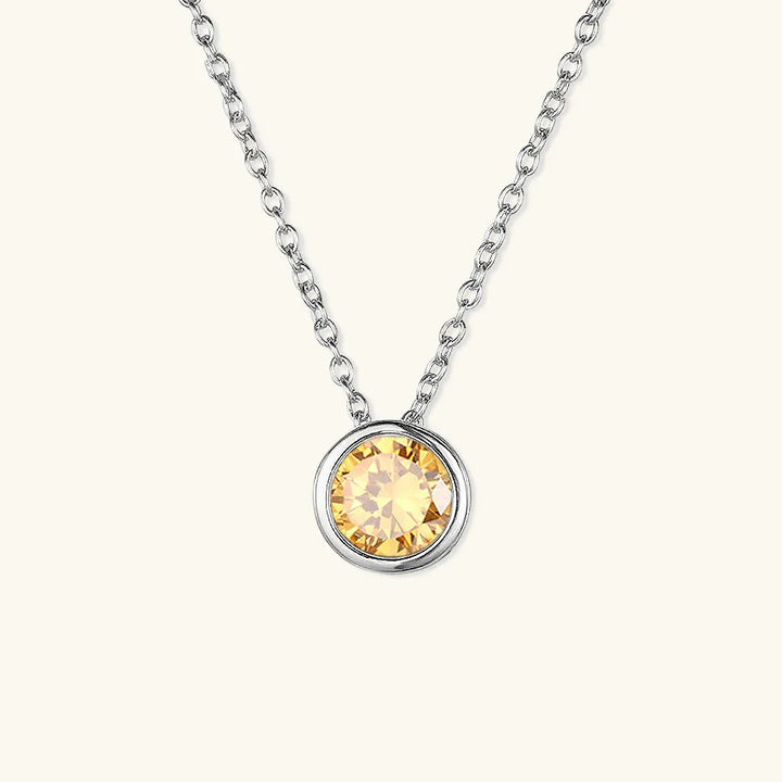 Gold-Plated Crystal Pendant Necklace Jewelry Set