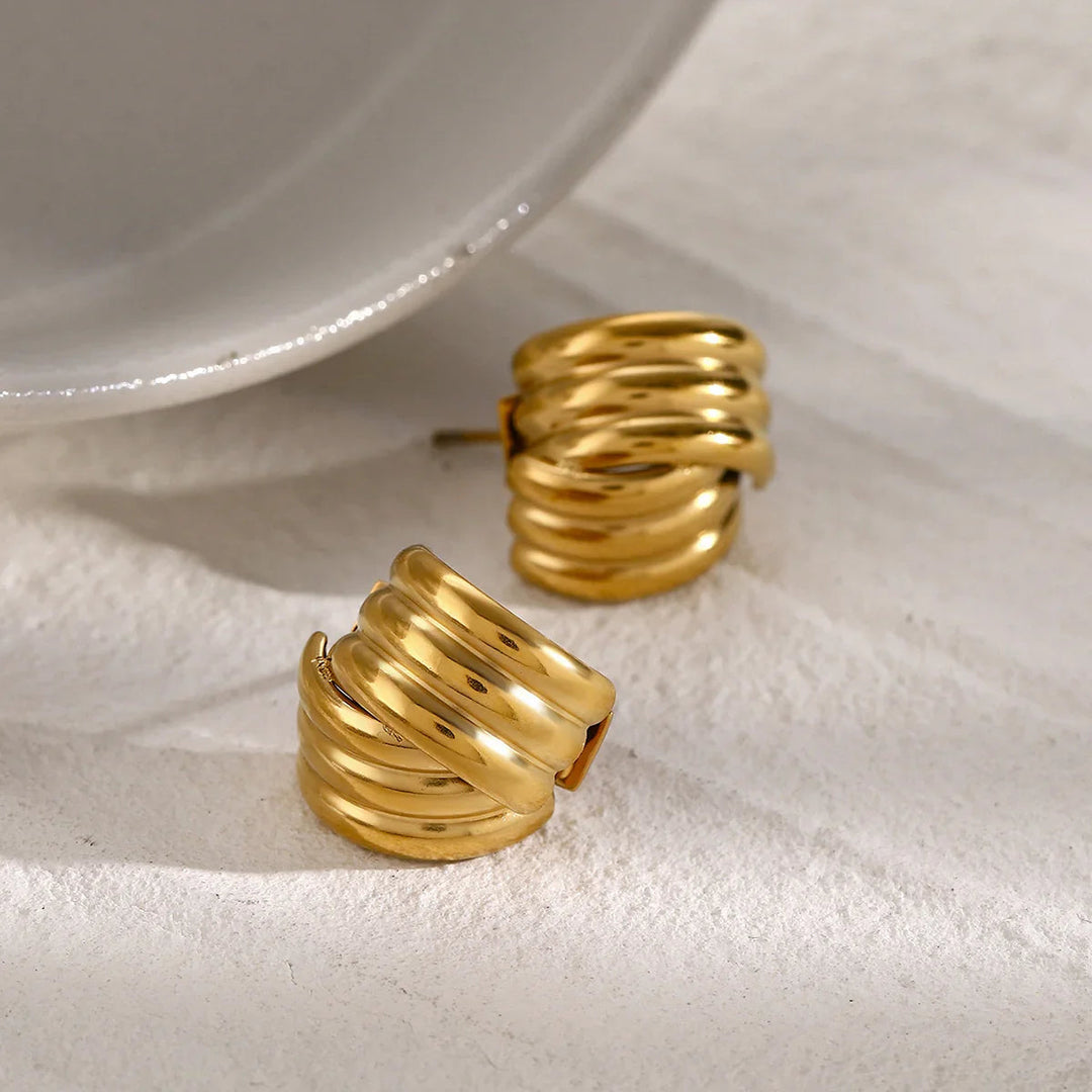 Gold-Plated Stainless Steel Geometric Earrings