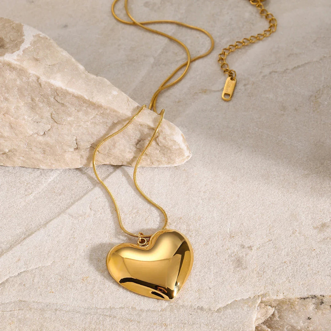 Gold-Plated Heart Pendant Necklace