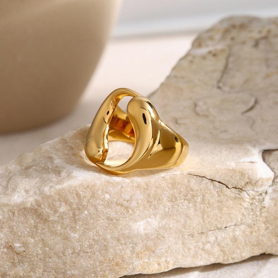 Gold-Plated Abstract Ring