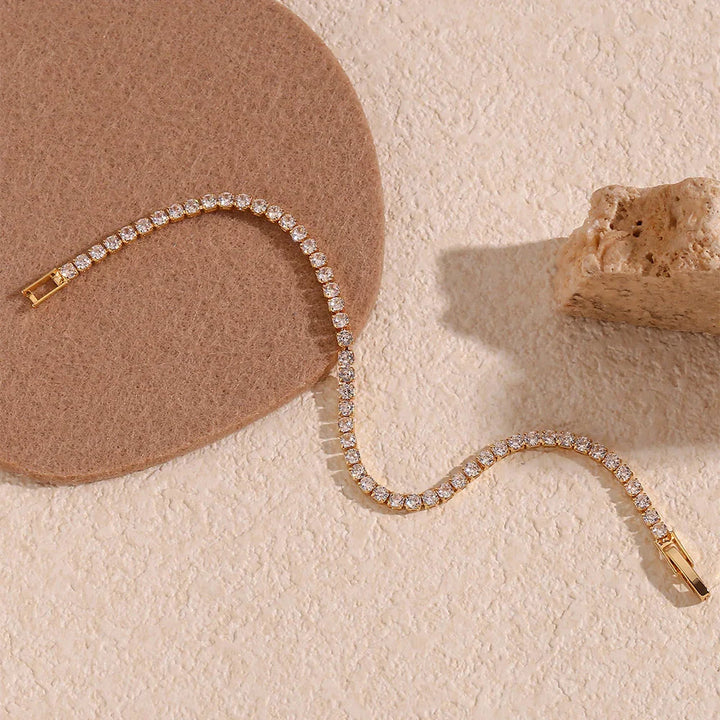 Gold-Plated CZ Tennis Bracelet for Women