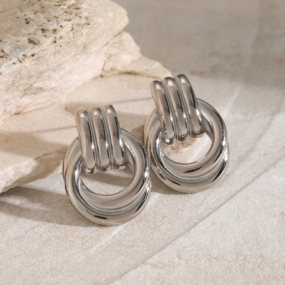 Gold-Plated Layered Hoop Earrings For Women