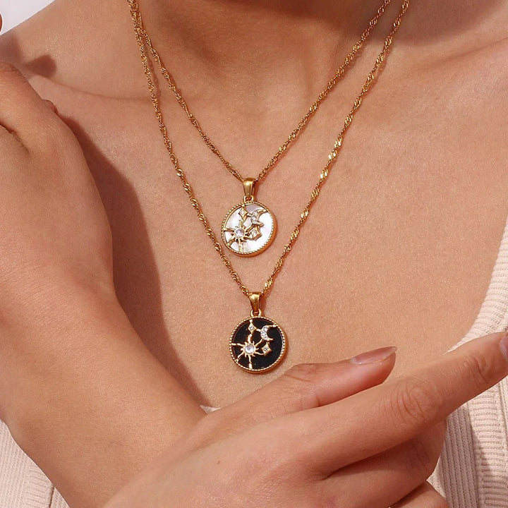 Gold-Plated Celestial Pendant Necklace For Women