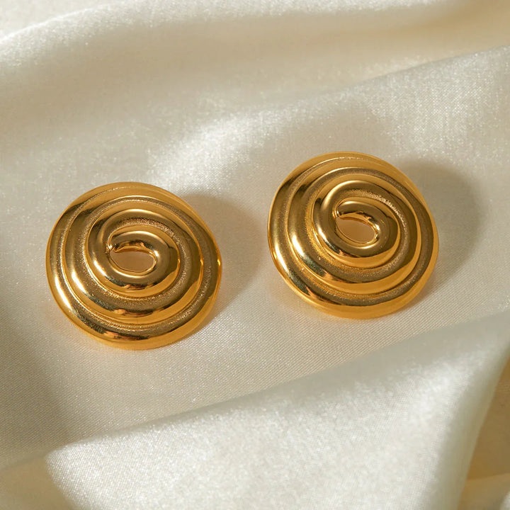 Gold-Plated Spiral Earrings with meets hypnotic design