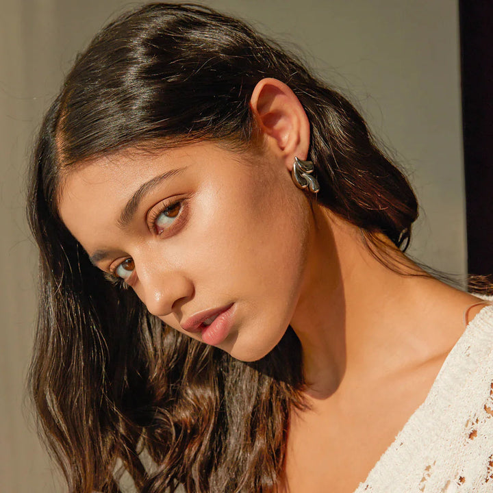 Gold-Plated Waterdrop Cluster Earrings with Modern look