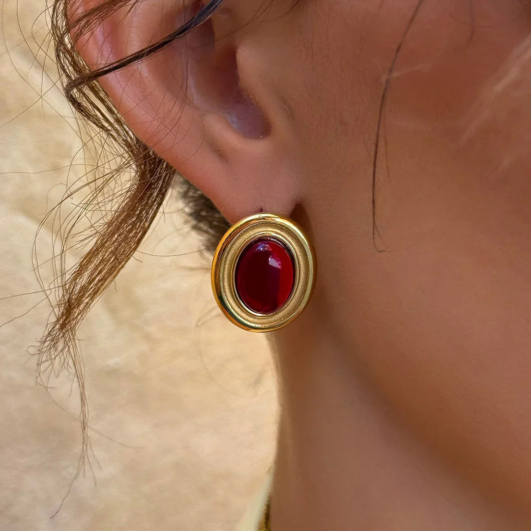 Gold-Plated Crystal Stud Earrings for Women