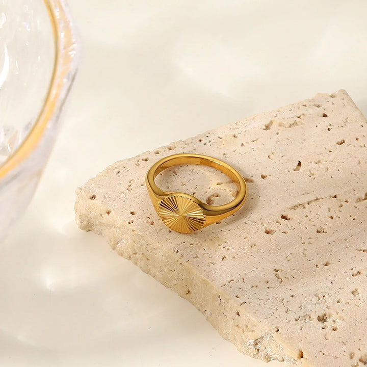 Minimalist Gold-Plated Signet Ring for Women
