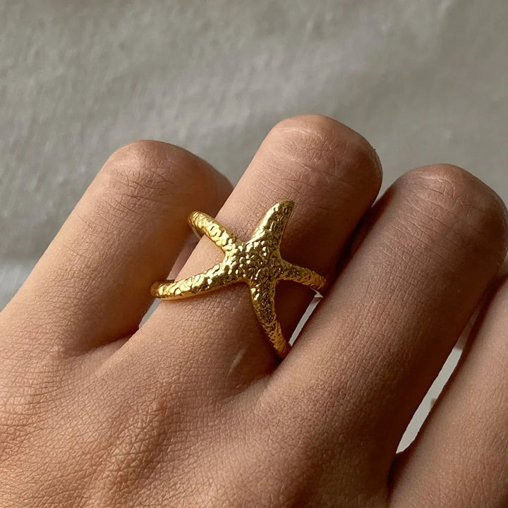 Gold-Plated Starfish Ring