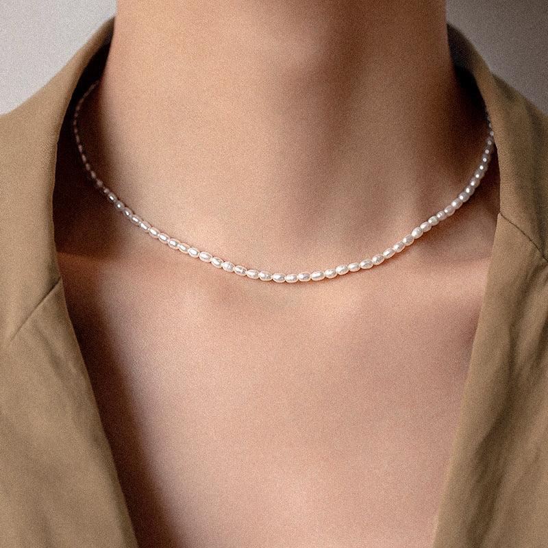Gold-Plated Faux Pearl Choker Necklace