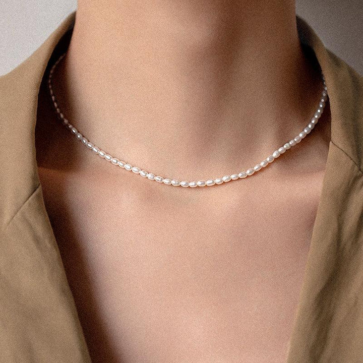 Gold-Plated Faux Pearl Choker Necklace