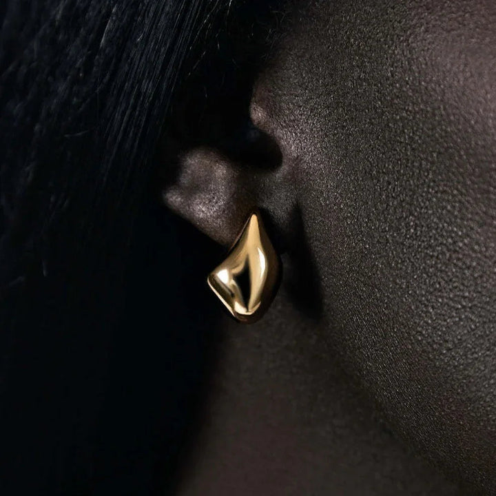 Gold-Plated Teardrop Huggie Earrings for Women