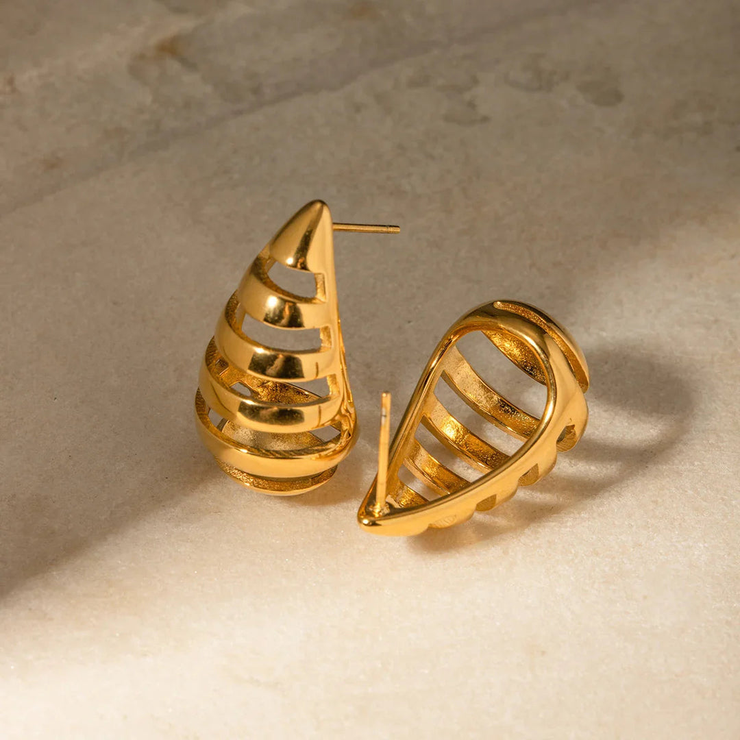 Gold-Plated Teardrop Drop Earrings for Women