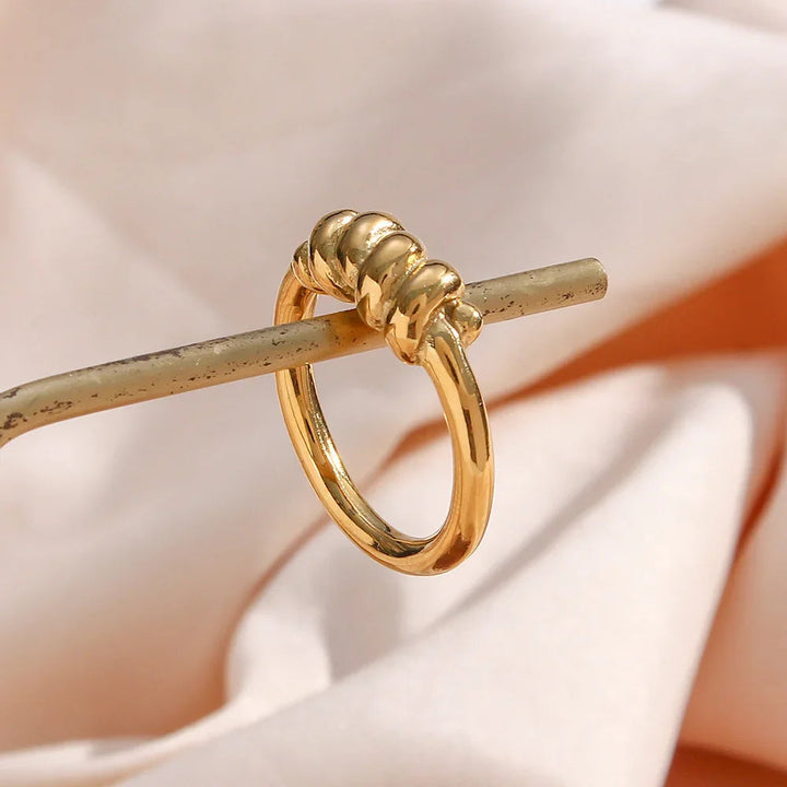 Gold-Plated Wrap Twist Ring for Women