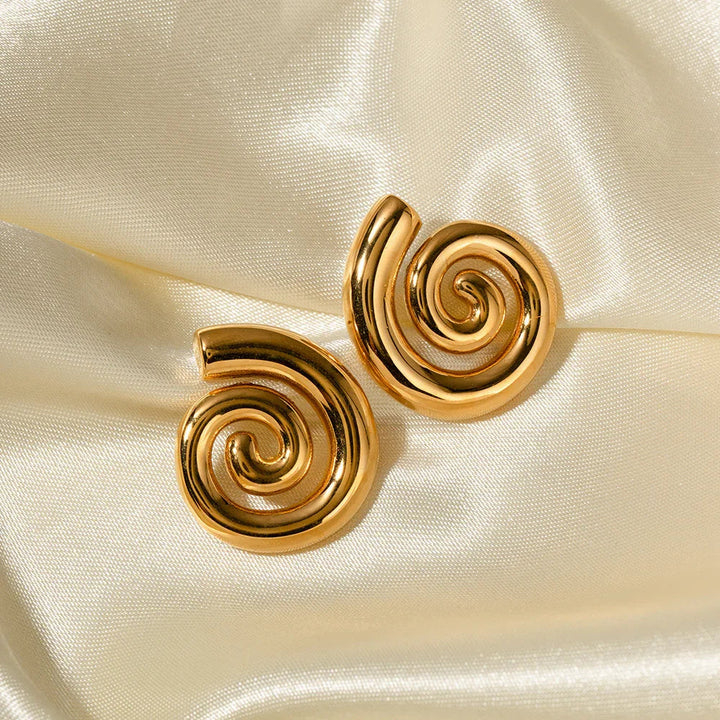 Gold-Plated Spiral Earrings