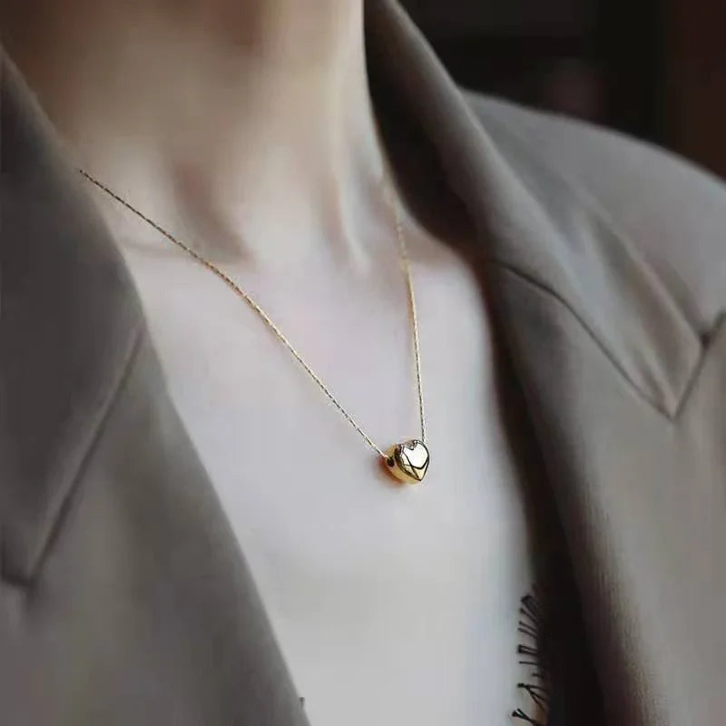 Gold-Plated Heart Pendant Necklace