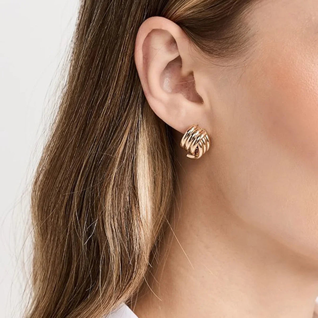 Gold-Plated Stainless Steel Geometric Earrings