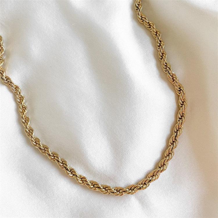 Gold-Plated Rope Chain Necklace for Women