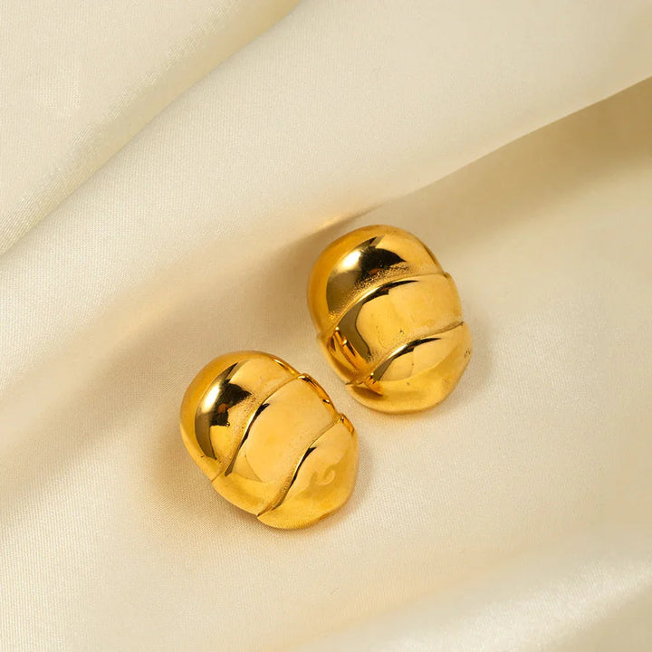 Gold-Plated Scarab-Inspired Earrings for Timeless Elegant Look