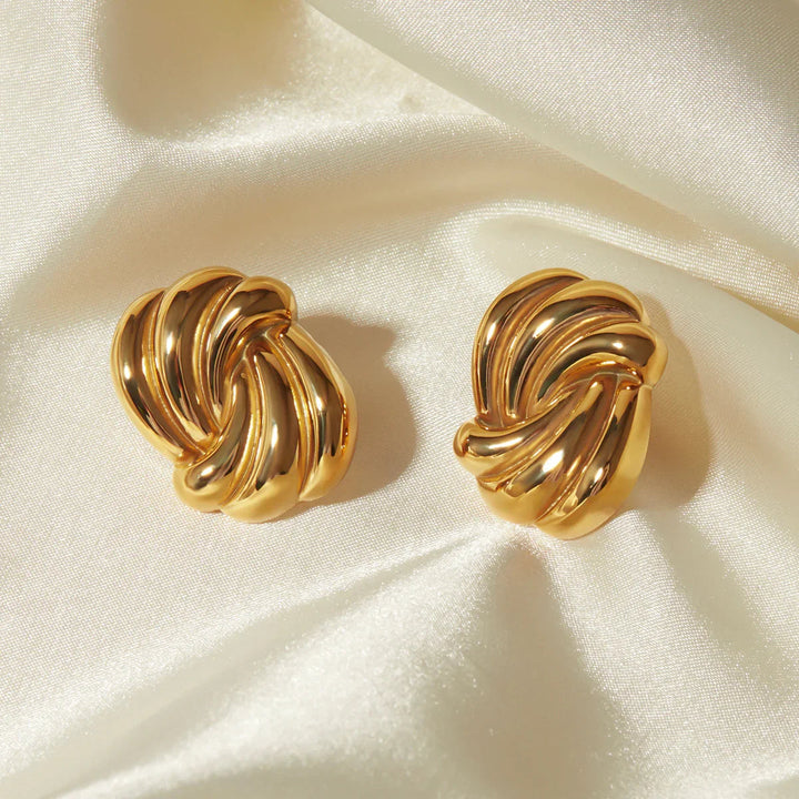 Gold-Plated Knot Stud Earrings for Women