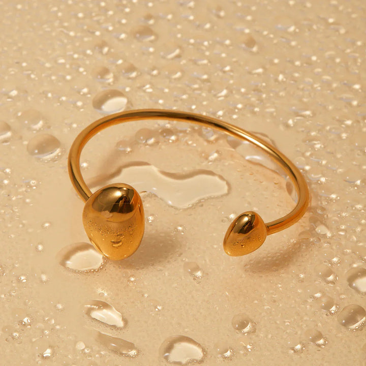 Gold-Plated Minimalist Open Cuff Bracelet