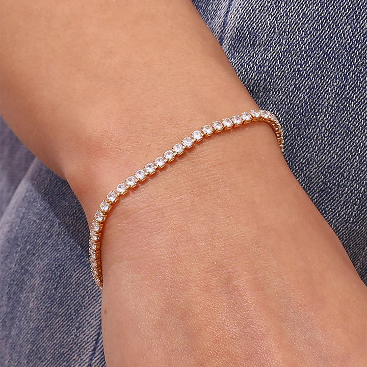Gold-Plated CZ Tennis Bracelet for Women