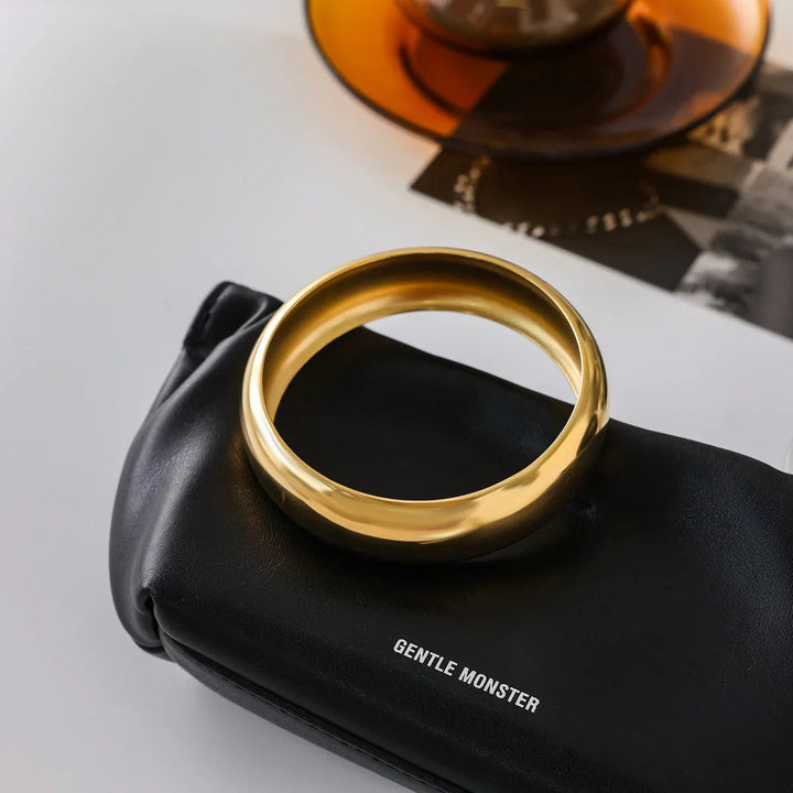 Chunky Gold Plated Bangle Bracelet for Women